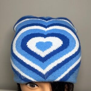 Blue Heart Pattern Beanie